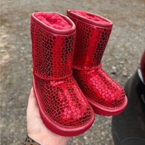 Red Metallic Heart Uggs